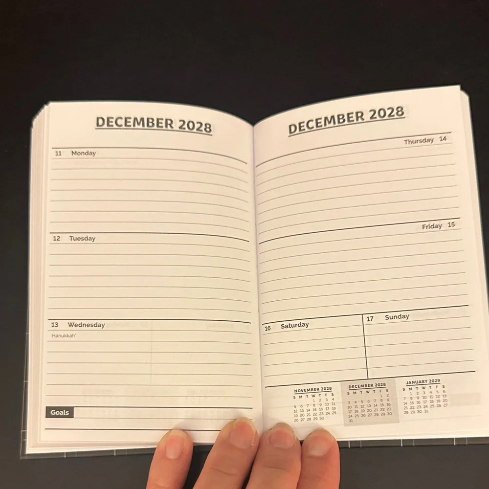 Undated 2027-28 Black Plaid Weekly Planner